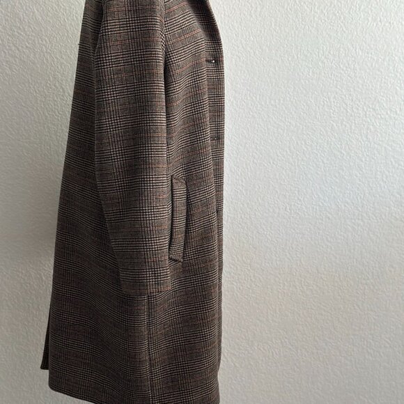 Abercrombie & Fitch Plaid Wool Blend Coat Size Large - Picture 3 of 7